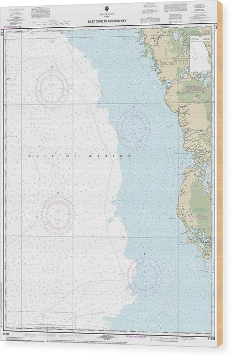 Nautical Chart-11431 East Cape-Mormon Key Wood Print