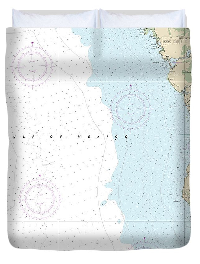 Nautical Chart-11431 East Cape-mormon Key - Duvet Cover