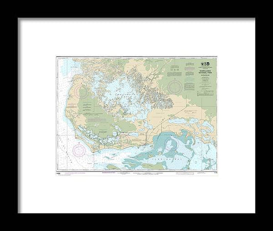 Nautical Chart-11433 Everglades National Park Whitewater Bay - Framed Print