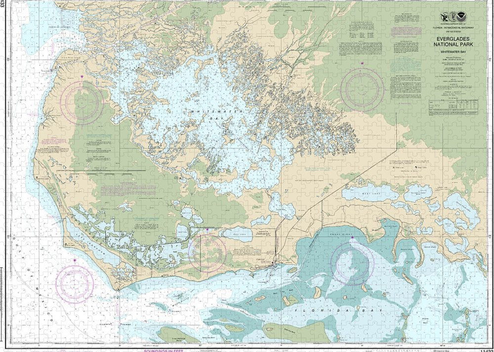 Nautical Chart-11433 Everglades National Park Whitewater Bay - Puzzle