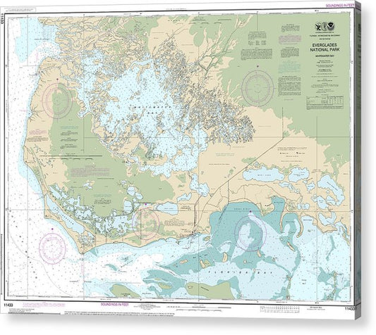 Nautical Chart-11433 Everglades National Park Whitewater Bay  Acrylic Print
