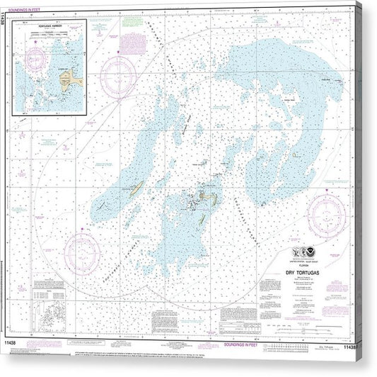 Nautical Chart-11438 Dry Tortugas, Tortugas Harbor  Acrylic Print