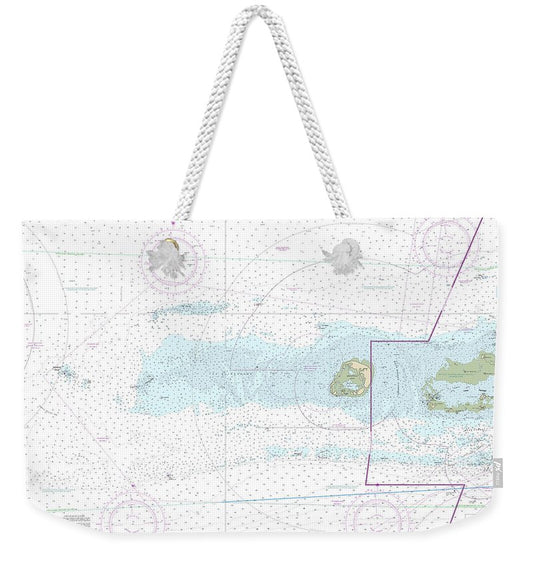 Nautical Chart-11439 Sand Key-rebecca Shoal - Weekender Tote Bag