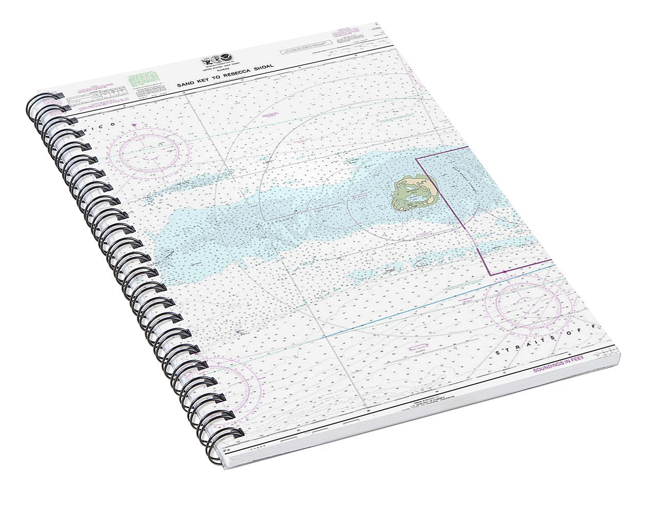 Nautical Chart-11439 Sand Key-rebecca Shoal - Spiral Notebook
