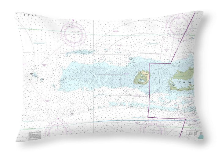 Nautical Chart-11439 Sand Key-rebecca Shoal - Throw Pillow