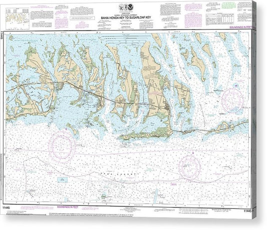 Nautical Chart-11445 Intracoastal Waterway Bahia Honda Key-Sugarloaf Key  Acrylic Print