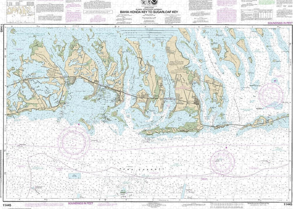 Nautical Chart-11445 Intracoastal Waterway Bahia Honda Key-sugarloaf Key - Puzzle