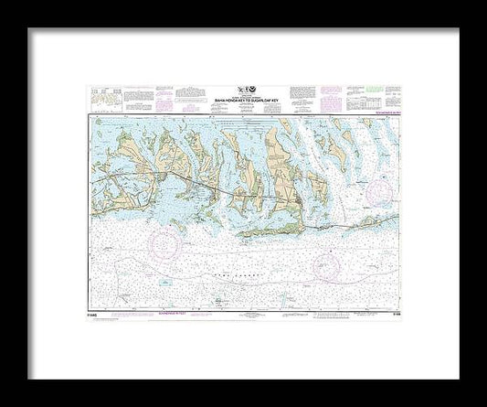 A beuatiful Framed Print of the Nautical Chart-11445 Intracoastal Waterway Bahia Honda Key-Sugarloaf Key by SeaKoast