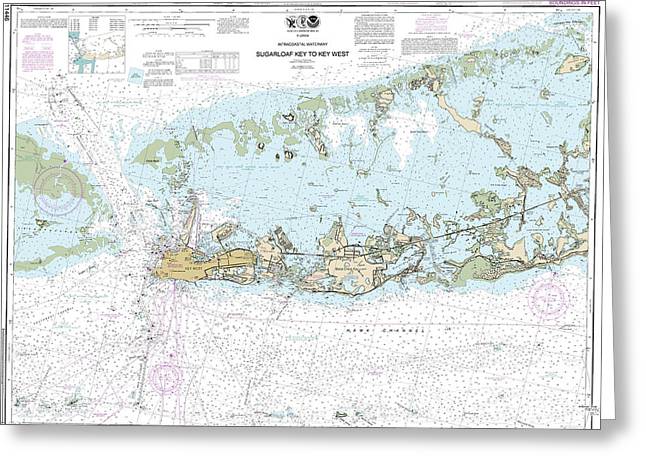 Nautical Chart-11446 Intracoastal Waterway Sugarloaf Key-key West - Greeting Card