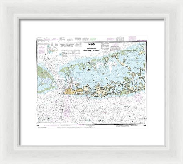 Nautical Chart-11446 Intracoastal Waterway Sugarloaf Key-key West - Framed Print