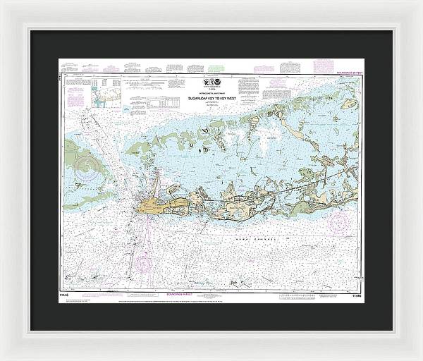 Nautical Chart-11446 Intracoastal Waterway Sugarloaf Key-key West - Framed Print