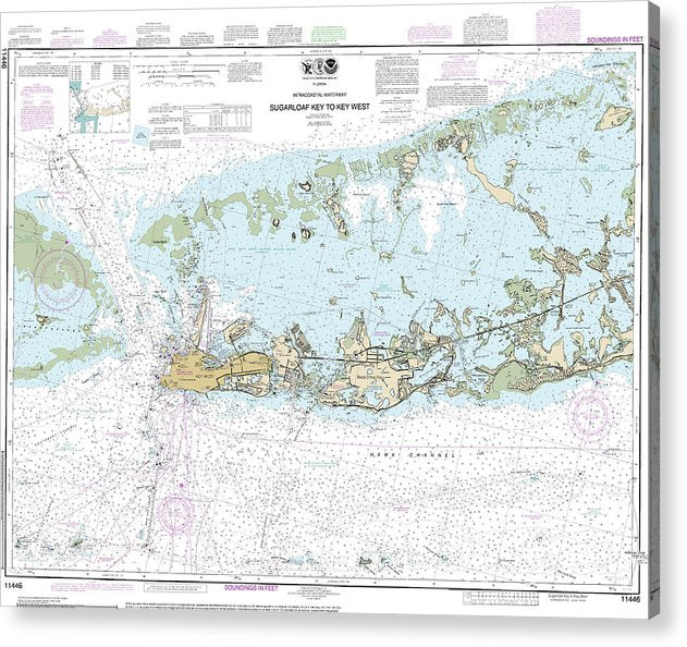 Nautical Chart-11446 Intracoastal Waterway Sugarloaf Key-Key West  Acrylic Print