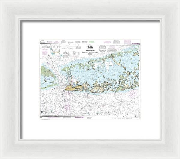 Nautical Chart-11446 Intracoastal Waterway Sugarloaf Key-key West - Framed Print