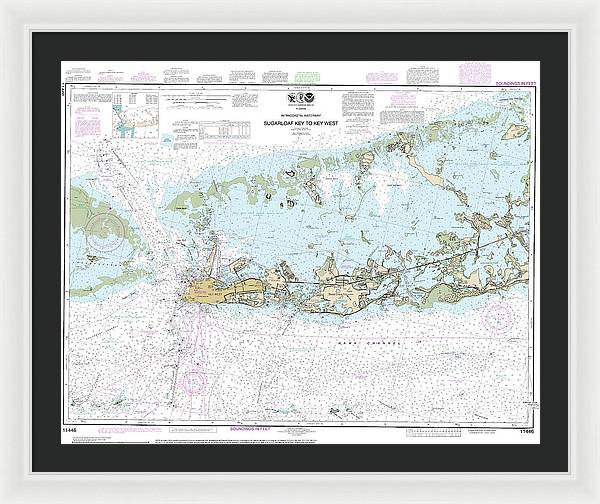 Nautical Chart-11446 Intracoastal Waterway Sugarloaf Key-key West - Framed Print