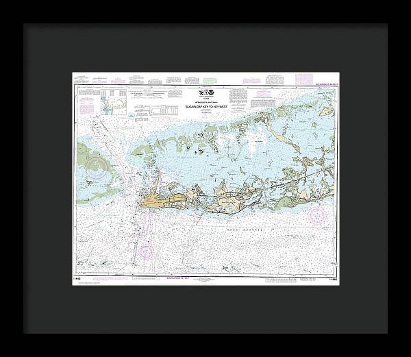 Nautical Chart-11446 Intracoastal Waterway Sugarloaf Key-key West - Framed Print