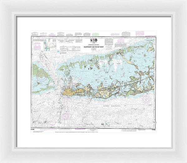 Nautical Chart-11446 Intracoastal Waterway Sugarloaf Key-key West - Framed Print