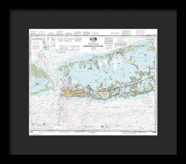 Nautical Chart-11446 Intracoastal Waterway Sugarloaf Key-key West - Framed Print