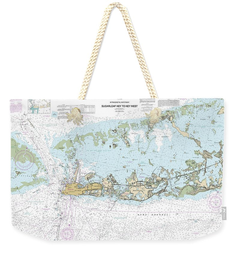 Nautical Chart-11446 Intracoastal Waterway Sugarloaf Key-key West - Weekender Tote Bag