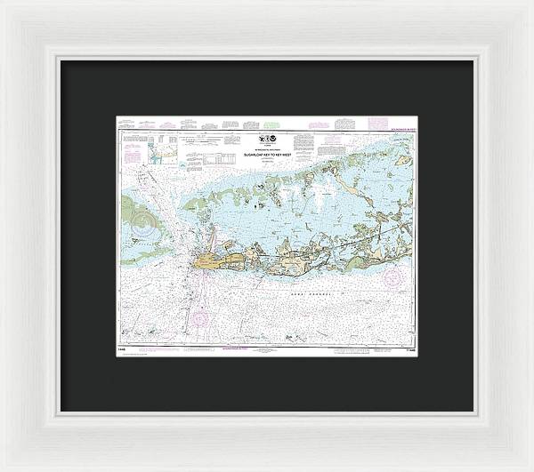 Nautical Chart-11446 Intracoastal Waterway Sugarloaf Key-key West - Framed Print