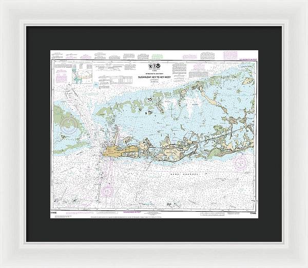 Nautical Chart-11446 Intracoastal Waterway Sugarloaf Key-key West - Framed Print