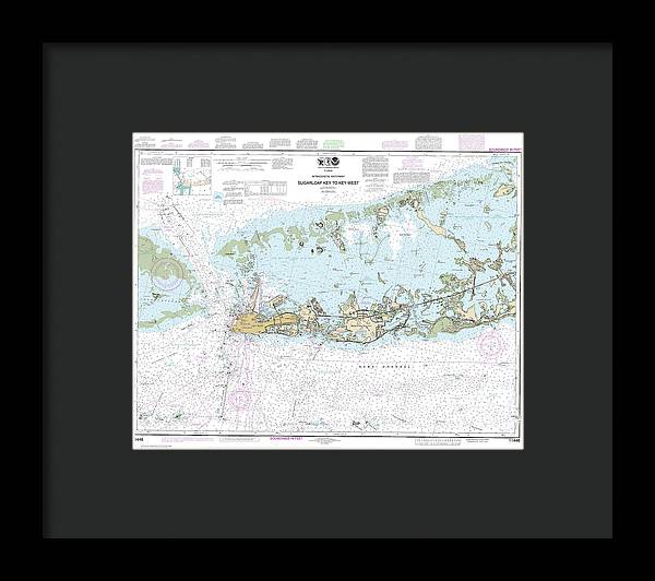 Nautical Chart-11446 Intracoastal Waterway Sugarloaf Key-key West - Framed Print