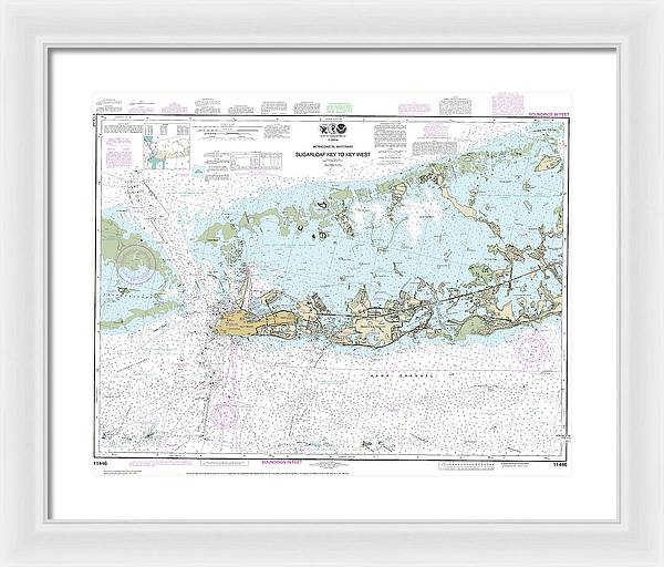 Nautical Chart-11446 Intracoastal Waterway Sugarloaf Key-key West - Framed Print