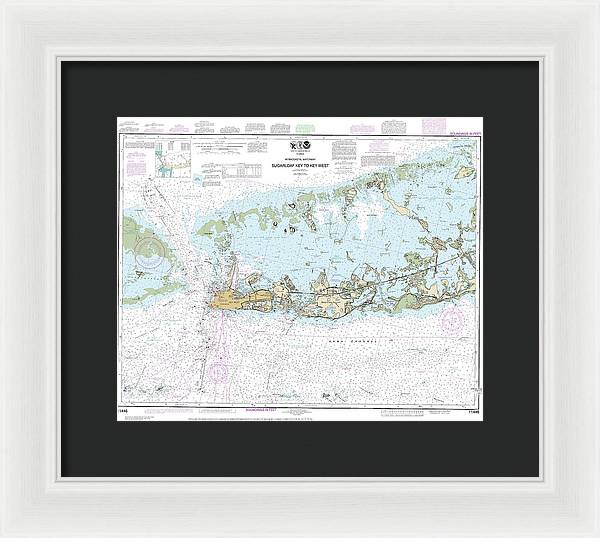 Nautical Chart-11446 Intracoastal Waterway Sugarloaf Key-key West - Framed Print