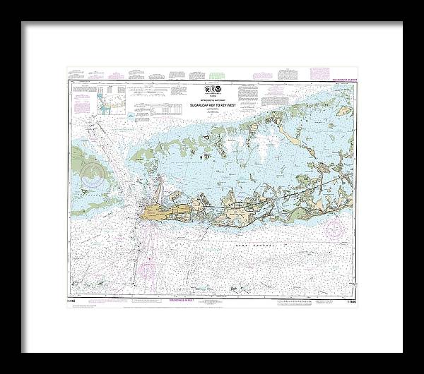 Nautical Chart-11446 Intracoastal Waterway Sugarloaf Key-key West - Framed Print