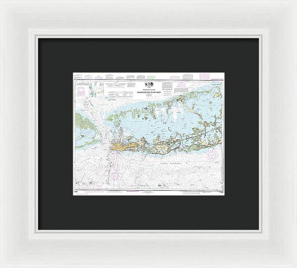 Nautical Chart-11446 Intracoastal Waterway Sugarloaf Key-key West - Framed Print