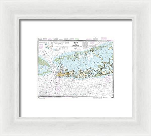 Nautical Chart-11446 Intracoastal Waterway Sugarloaf Key-key West - Framed Print