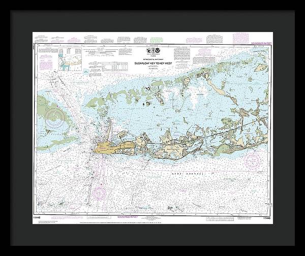 Nautical Chart-11446 Intracoastal Waterway Sugarloaf Key-key West - Framed Print