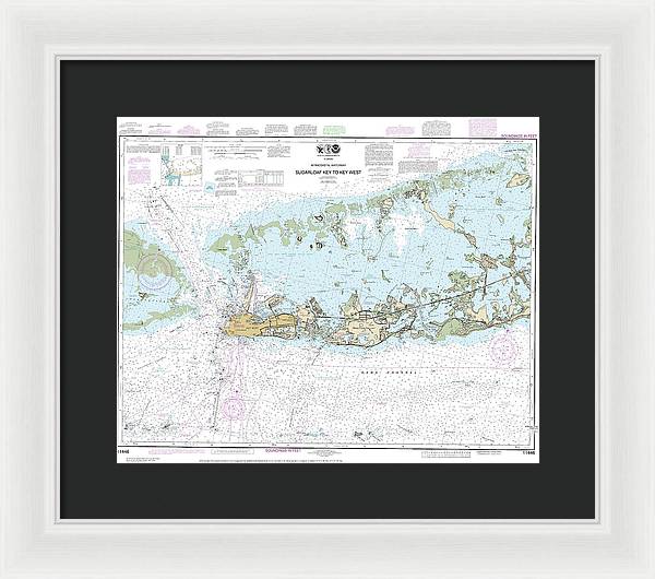 Nautical Chart-11446 Intracoastal Waterway Sugarloaf Key-key West - Framed Print