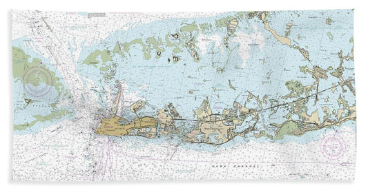 Nautical Chart-11446 Intracoastal Waterway Sugarloaf Key-key West - Bath Towel