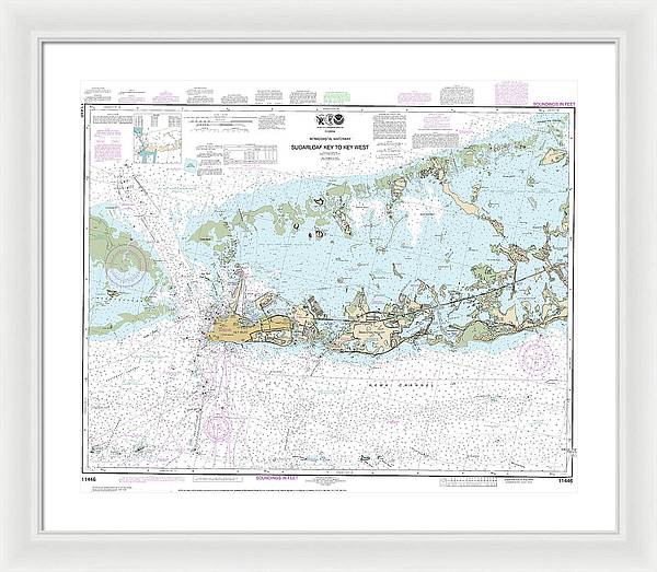 Nautical Chart-11446 Intracoastal Waterway Sugarloaf Key-key West - Framed Print