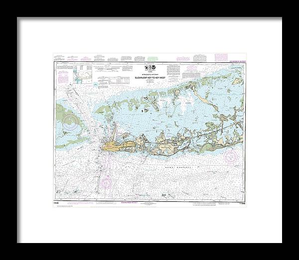 Nautical Chart-11446 Intracoastal Waterway Sugarloaf Key-key West - Framed Print