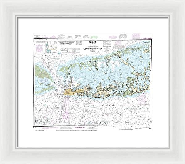 Nautical Chart-11446 Intracoastal Waterway Sugarloaf Key-key West - Framed Print