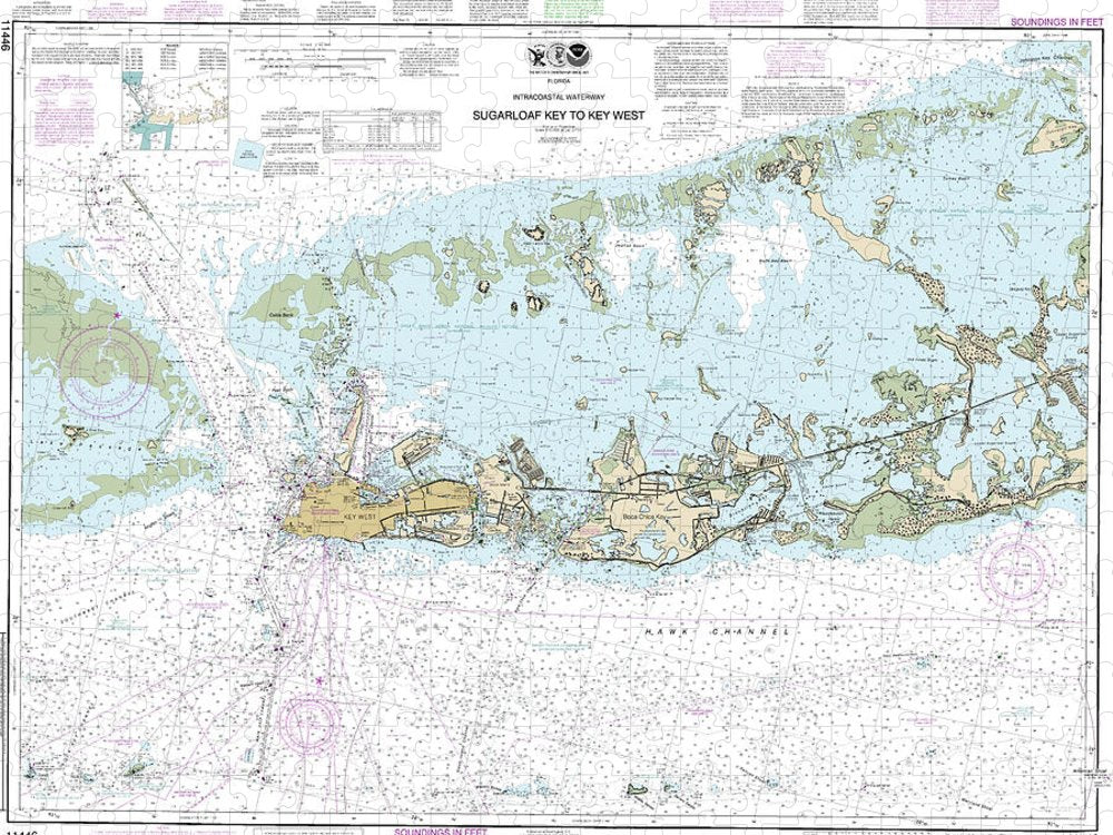 Nautical Chart 11446 Intracoastal Waterway Sugarloaf Key Key West Puzzle