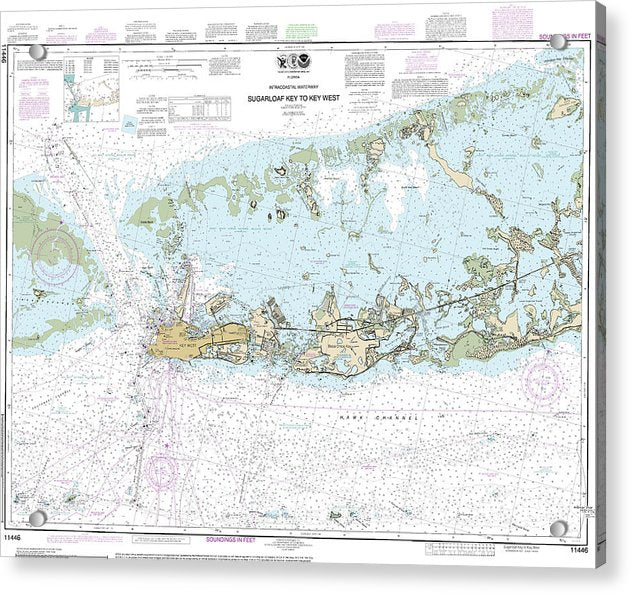 Nautical Chart-11446 Intracoastal Waterway Sugarloaf Key-key West - Acrylic Print