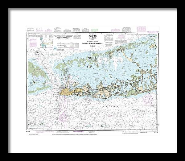 Nautical Chart-11446 Intracoastal Waterway Sugarloaf Key-key West - Framed Print