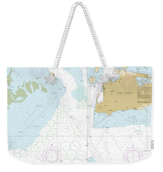 Nautical Chart-11447 Key West Harbor - Weekender Tote Bag
