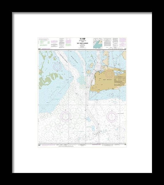 A beuatiful Framed Print of the Nautical Chart-11447 Key West Harbor by SeaKoast