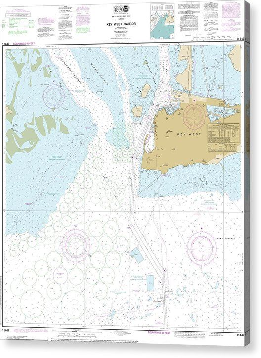 Nautical Chart-11447 Key West Harbor  Acrylic Print