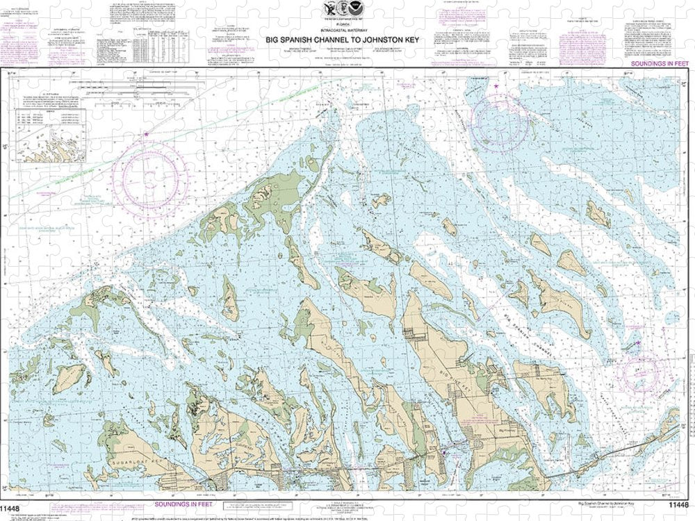 Nautical Chart 11448 Intracoastal Waterway Big Spanish Channel Johnston Key Puzzle