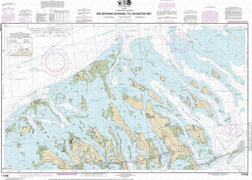 Nautical Chart-11448 Intracoastal Waterway Big Spanish Channel-johnston Key - Puzzle