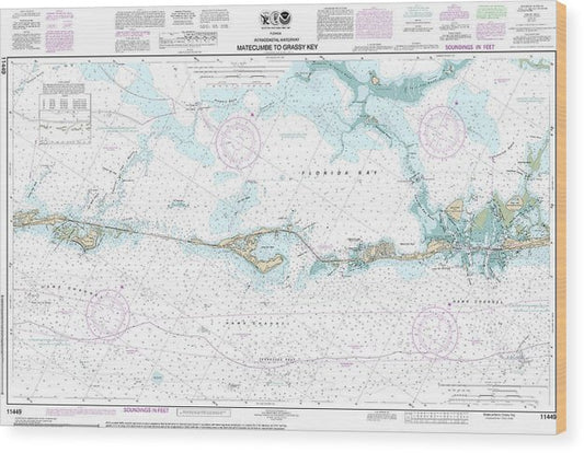 Nautical Chart-11449 Intracoastal Waterway Matecumbe-Grassy Key Wood Print