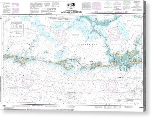 Nautical Chart-11449 Intracoastal Waterway Matecumbe-Grassy Key  Acrylic Print