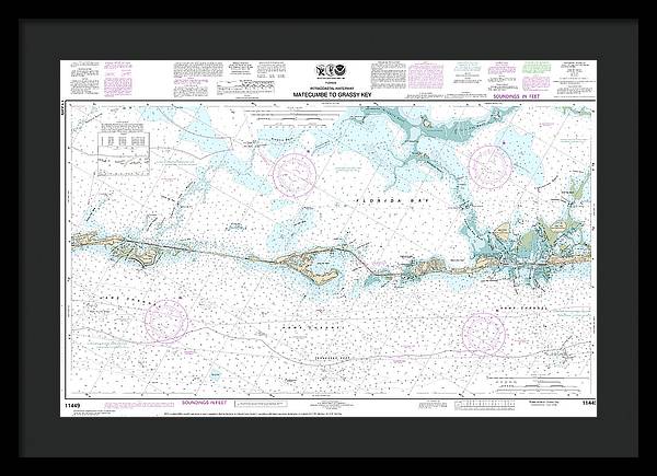 Nautical Chart-11449 Intracoastal Waterway Matecumbe-grassy Key - Framed Print