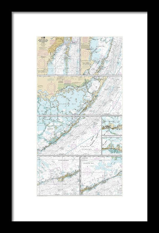 Nautical Chart-11451 Miami-marathon-florida Bay - Framed Print