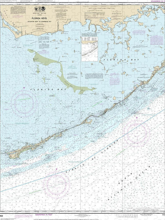 Nautical Chart 11452 Intracoastal Waterway Alligator Reef Sombrero Key Puzzle
