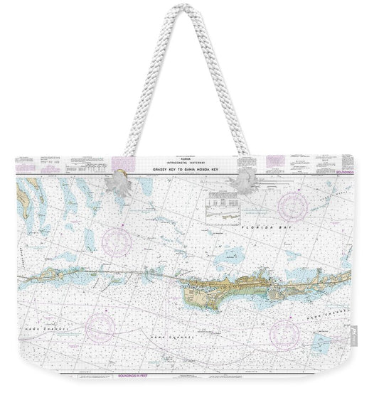 Nautical Chart-11453 Florida Keys Grassy Key-bahia Honda Key - Weekender Tote Bag